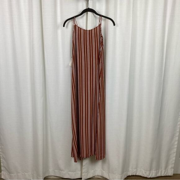 Anthropologie x Faithfull The Brand Brown Stripe Arietta Slip Maxi Dress Sz.L - Picture 11 of 16